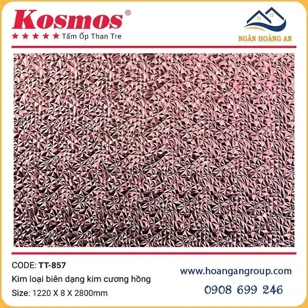 Tấm Ốp Than Tre Kosmos TT-857 Kim Loại Biến Dạng Kim Cương